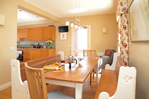 The dining area in the open plan kitchen