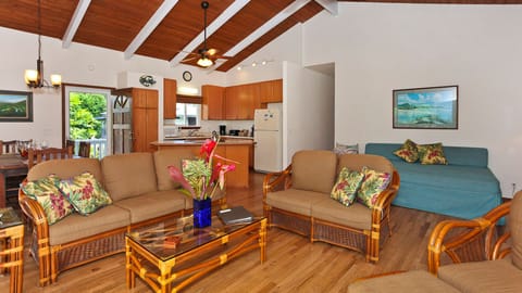 Hale Okale at Hanalei Bay - Great Room Living Dining & Kitchen - Parrish Kauai