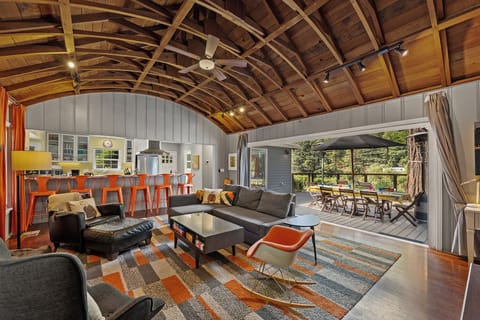 Light and Bright! The living room opens to the back deck.