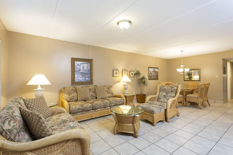 Enjoy our spacious living area with a tv night. 