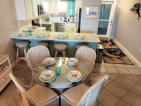 dining and kitchen area