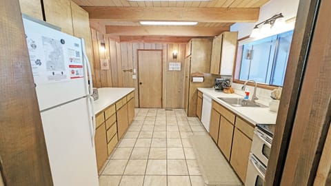 To the right, Kitchen