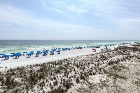 On the beach, beach towels