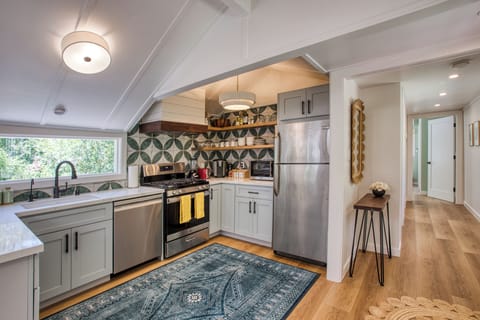 Fresh renovated, fully stocked kitchen with everything you need to prepare meals