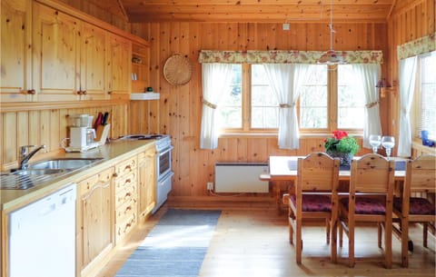 Fridge, stovetop, dishwasher, coffee/tea maker