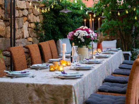 Outdoor banquet area