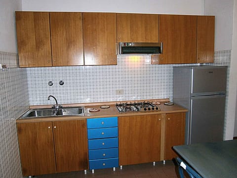 Fridge, microwave, stovetop