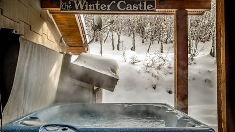 Private covered hot tub