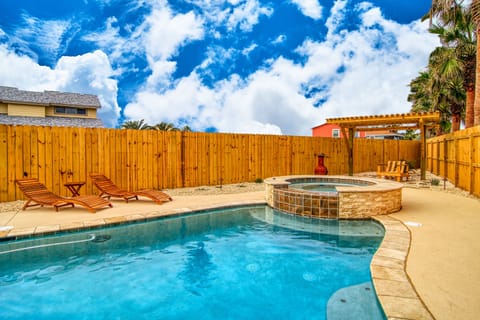 Private swimming pool and hot tub - Private lighted swimming pool.