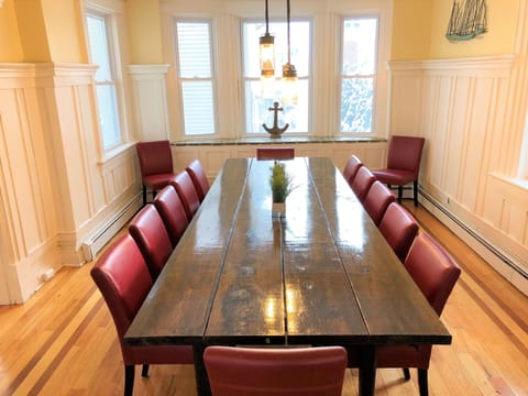 large custom dining table where the whole group can gather 