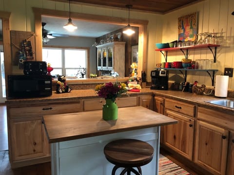 Our farmhouse kitchen has all the amenities and charm of the original 1930 home.