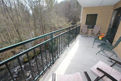 private balcony overlooking the river