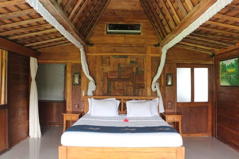 Large Lovely Javanese Wooden Teak Joglo Style Family Bedrooms on the Upper Floor