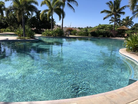 Outdoor pool, pool umbrellas