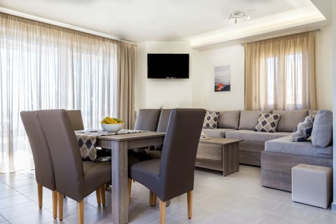 The living area and dining table,Triopetra,Rethymno