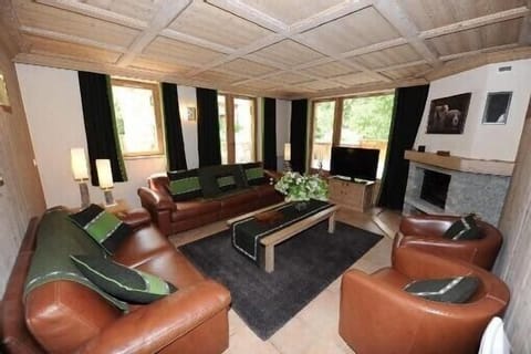 Living room w/ fire place