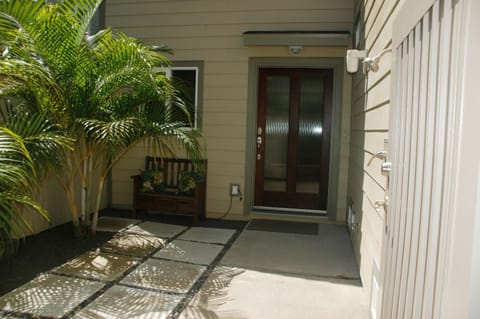Private courtyard entry with hot shower