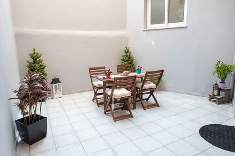 New Modern Apartment in Chania,Terrace with exterior furniture