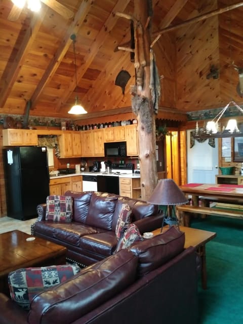 View of all the areas on the upper floor combined. Note the CATHEDRAL ceiling.