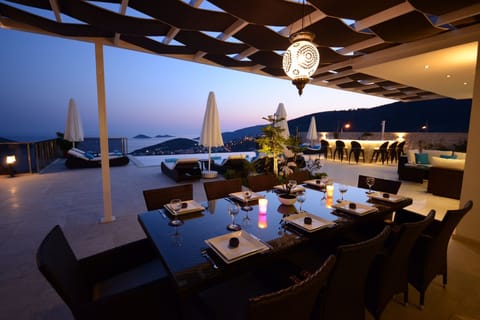 Amycha's beautiful terrace is just as amazing at Sunset for alfresco dining!