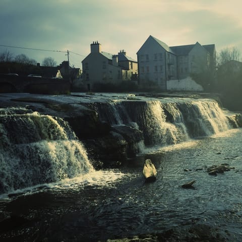 The waterfalls in Ennistymon, 20 min away.