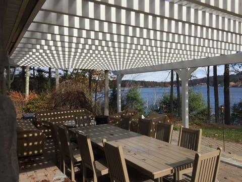 Lake View from Table Under Pergola