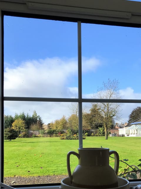 View from the kitchen to the Walled Garden
