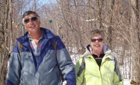 Tony and Sue, owners of Greystone Rental and Greystone Annex, out for a winter stroll.