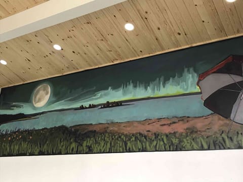 Mural Art above the modern kitchen