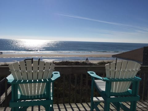 We have 6 Adirondack chairs to view the beautiful beach and ocean.