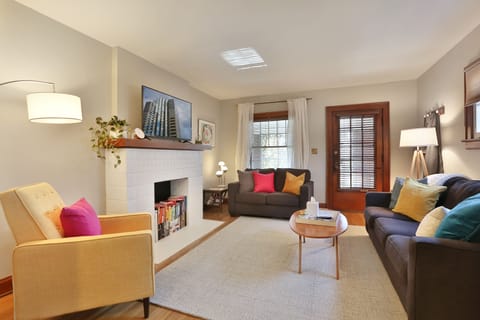 TV has local channels, and a streaming services available.