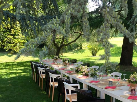 Outdoor banquet area