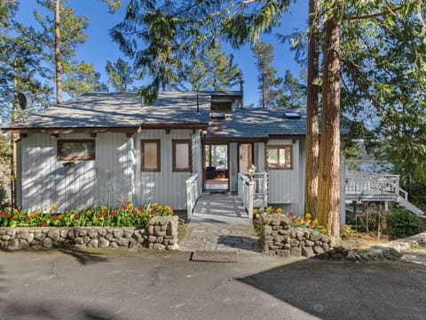 Beautiful landscaping greets guests at the entrance