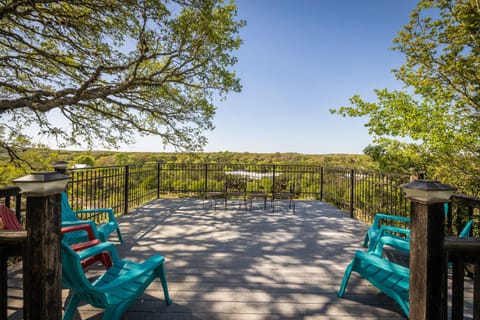 Raised deck with sweeping river view below
