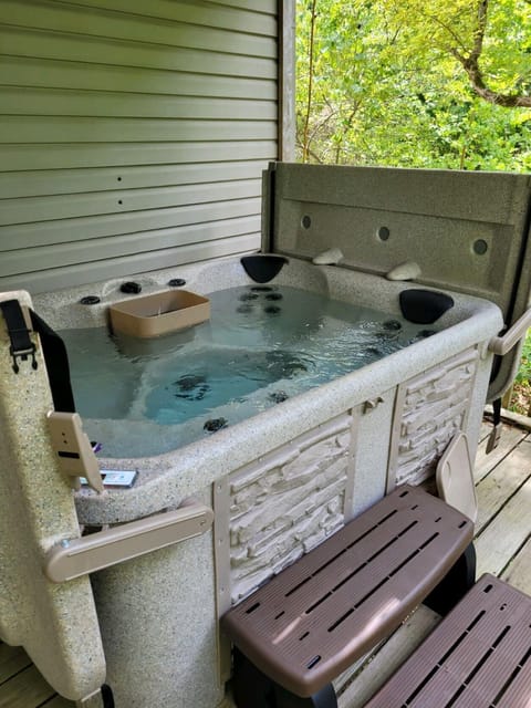 Hot tub on lower deck