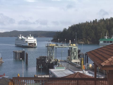 Watch the ferries come and go from porch