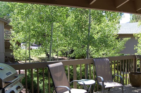 Relax on the deck surrounded by Aspen trees.