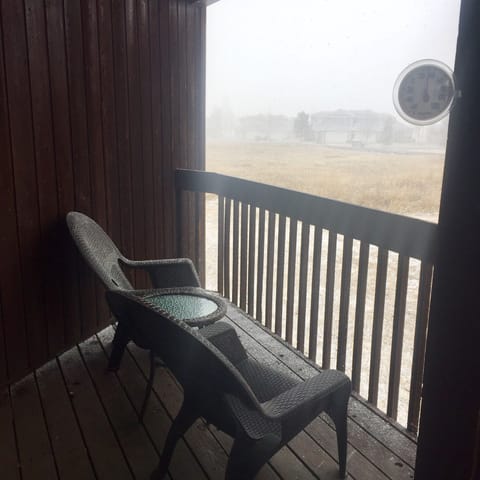 Outside seating to enjoy the views.