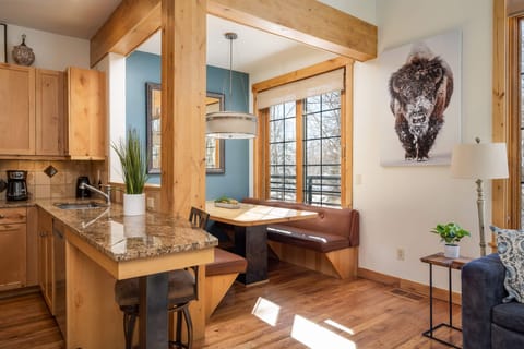 Pull up a barstool for a cup of coffee before heading into the mountains