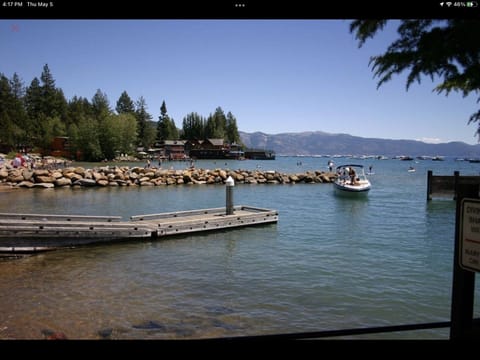 Boat launch at North Tahoe Regional Park beach. 5 min walk from our house.