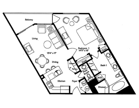 The Floor Plan of the unit.