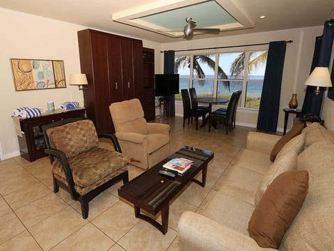 Living Area and Private Balcony