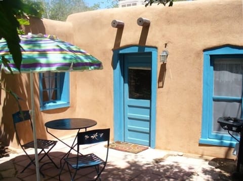 Private patio with gas BBQ grill