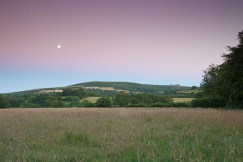 The moon rising and Haytor on the skyline.
The view to the south