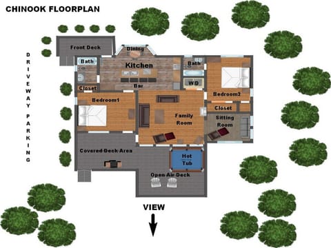 Floorplan of Chinook Cabin
