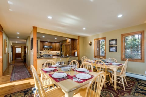Dining Room looking into Kitchen and down the hall to Family Room.