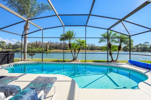 Outdoor pool, a heated pool, sun loungers