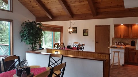 Dining area overlooking the Kenai River - seats 12 people