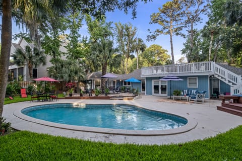 View of the spacious, beautiful backyard in this Hilton Head house!