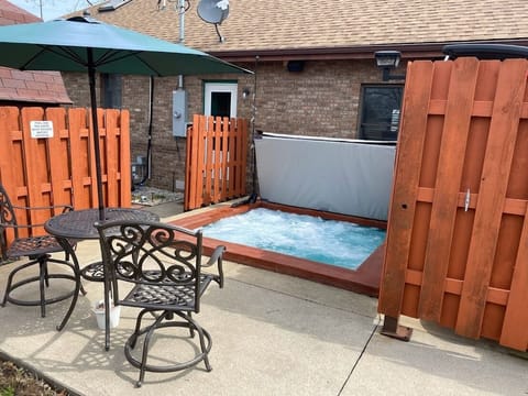 Outdoor private in-ground hot tub seats 8 adults comfortably; CLOSED 1/4-3/6/26